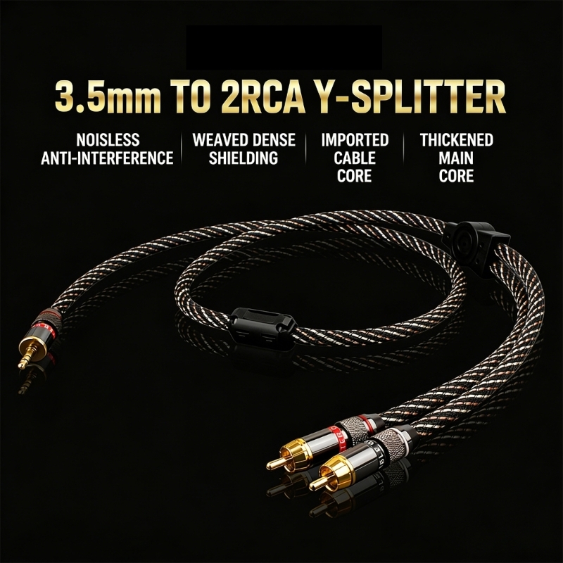 Audio Music Link - U55C ゴールドカバーのアドバイスを特徴とする優れた 3.5mm オス 2 リンク音楽ケーブル