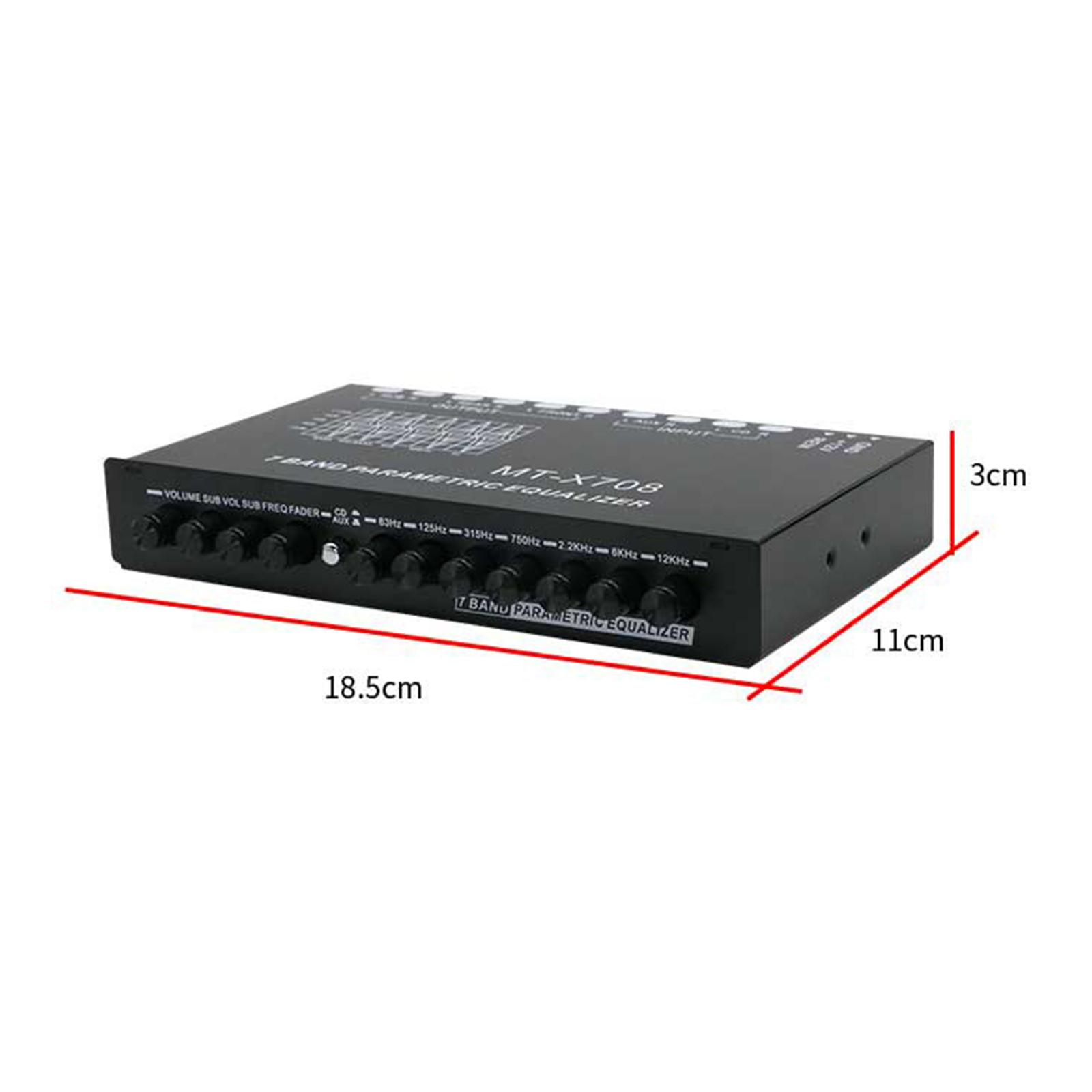 Audio Music Equalizer - 7バンドEQイコライザーDC 12Vサブウーファー出力カーオーディオクロスオーバーアンプ、車載音楽の品質向上用