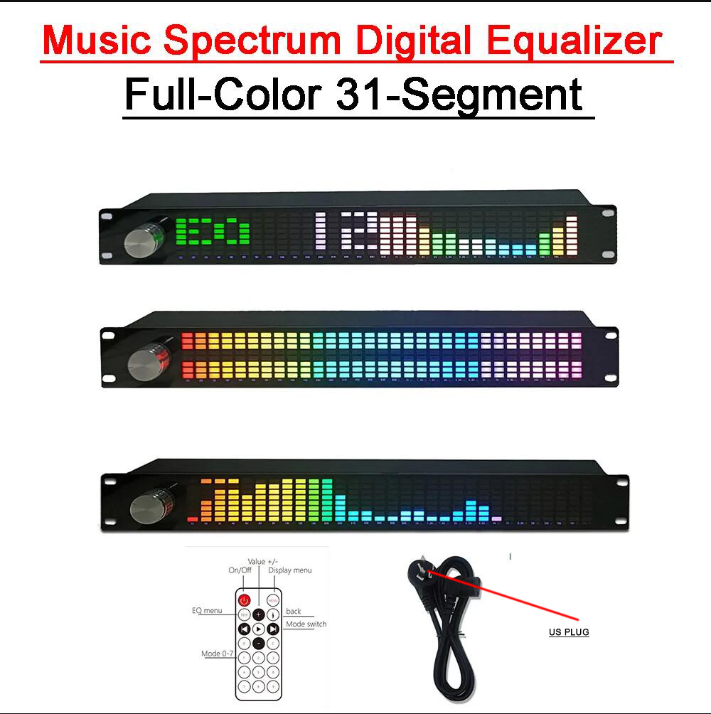 Audio Music Equalizer - 音楽スペクトルデジタルイコライザー,ピックアップディスプレイ,LEDオーディオ,信号レベルインジケーター,リズムライト,wリモコン,1.5u