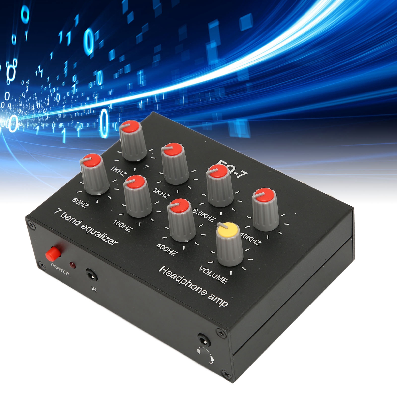 Audio Music Equalizer - 7 バンドサウンドイコライザー RCA 出力入力 12dB 高低音調整デュアルチャンネルデジタルイコライザー