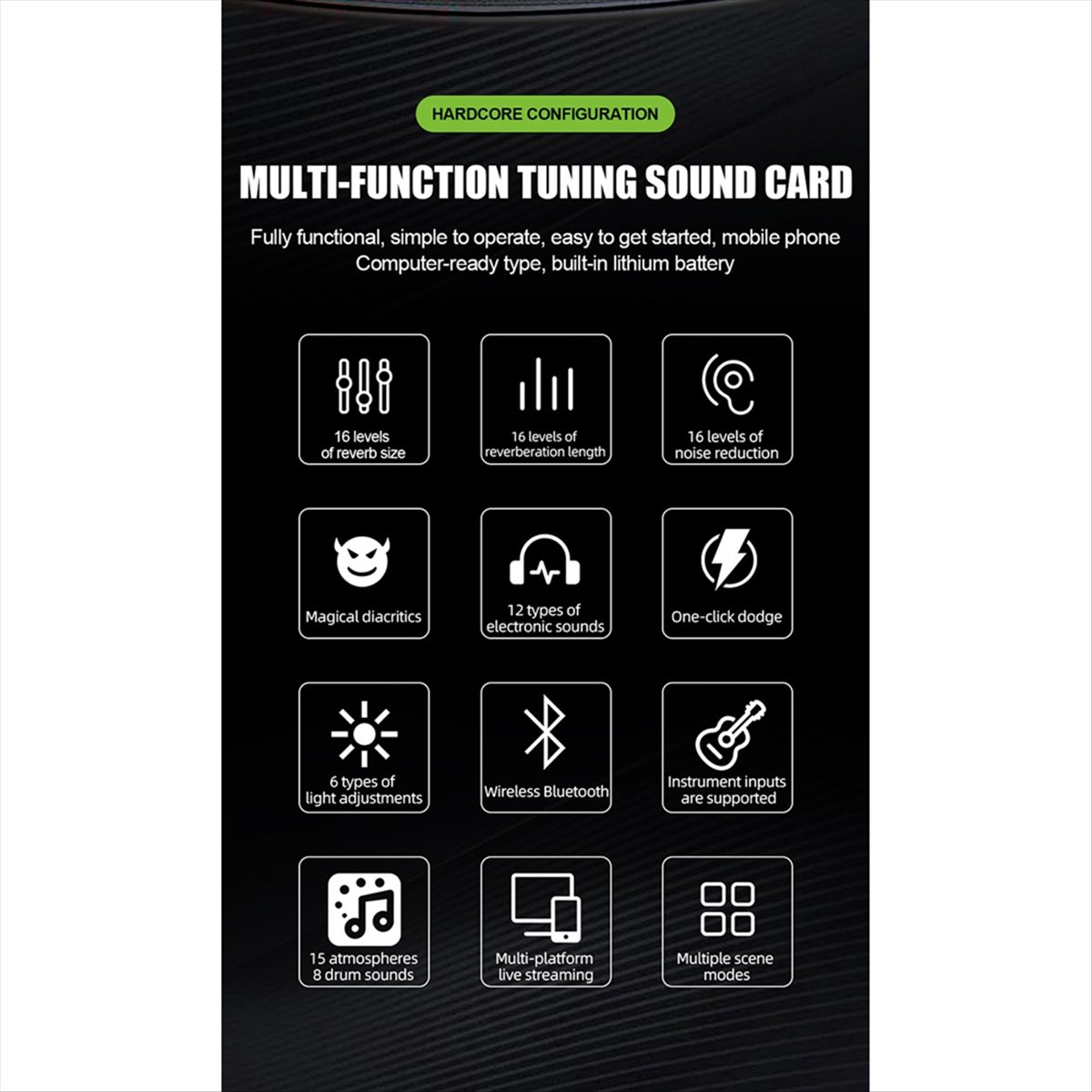 Audio Music Voice Changer - DT77 SN800 ライブサウンドカードボイスチェンジャーオーディオミキサー放送録音用 KTV 音楽オーディオ多機能ライブサウンドカード