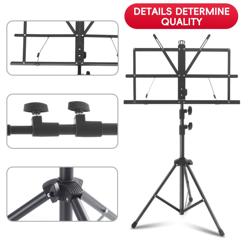 Music Stand Folding - 新しい譜面台 2 in 1 デュアルユース折りたたみ式譜面台デスクトップブックスタンド取り外し可能なポータブル楽器スタンド