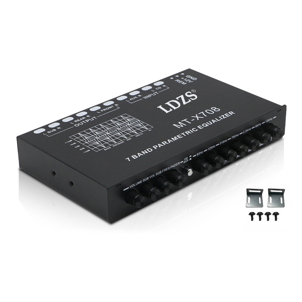 Audio Music Equalizer - プロフェッショナル7バンドカークーライザー、多機能カーオーディオeqチューニングアンプアンプ、パンセックライザー