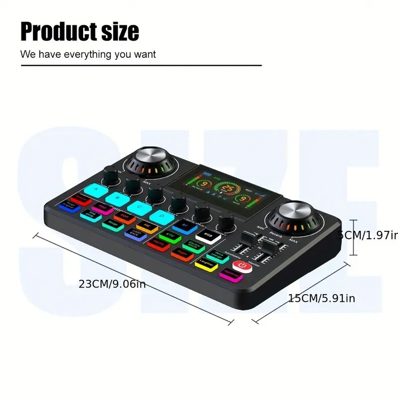 Audio Music Voice Changer - オーディオミキサー、DJミキサー効果とボイスチェンジャー付きライブサウンドカード、RGB搭載サウンドボード、音楽録音機器