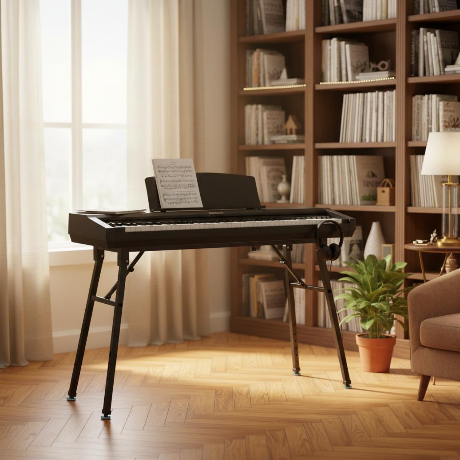 折りたたみキーボードスタンド ポータブル 調節可能なキーボー - Music Stand Folding のレビューと価格