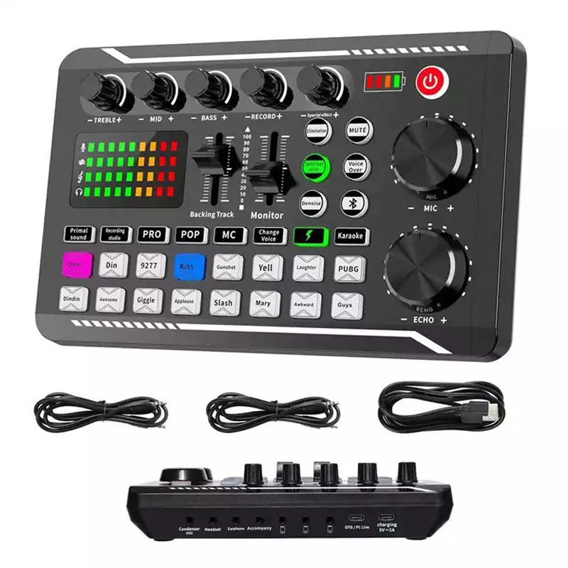 F998 ライブサウンドカードオーディオチューナー高音と低音 - Audio Music Voice Changer のレビューと価格