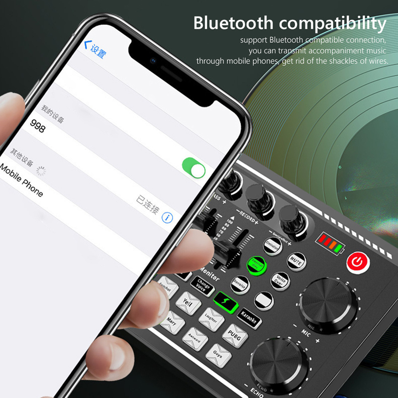 F998 ライブサウンドカードオーディオチューナー高音と低音 - Audio Music Voice Changer のレビューと価格
