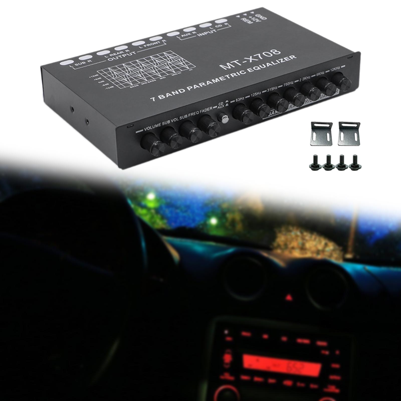 7バンドEQイコライザーDC 12Vサブウーファー出力カーオ - Audio Music Equalizer のレビューと価格