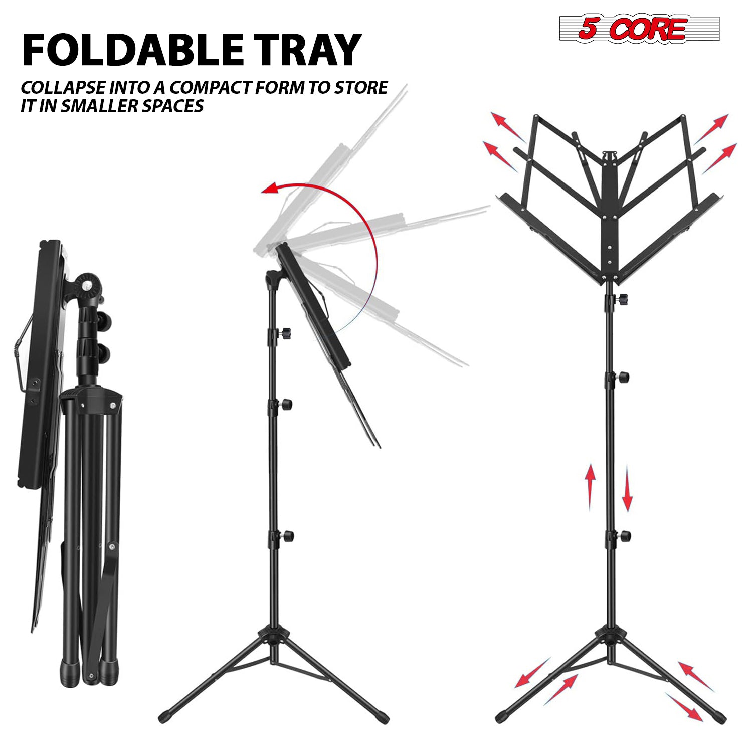 5 コア譜面台 楽譜用 ポータブル三脚 調節可能な折りたたみ - Music Stand Folding のレビューと価格