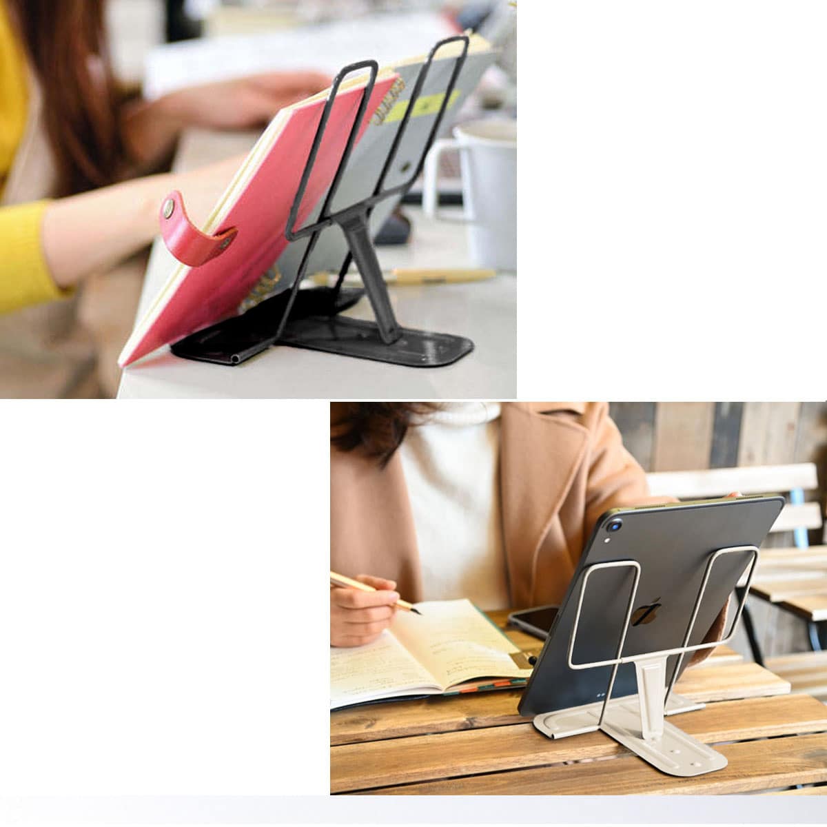 シンプルな金属製読書スタンド、折りたたみ式ポータブル読書スタ - Music Stand Folding のレビューと価格