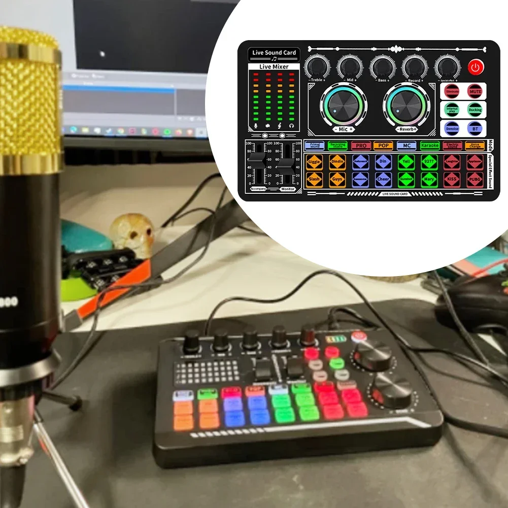 USB オーディオミキサー ライブサウンドカード ストリーミ - Audio Music Voice Changer のレビューと価格