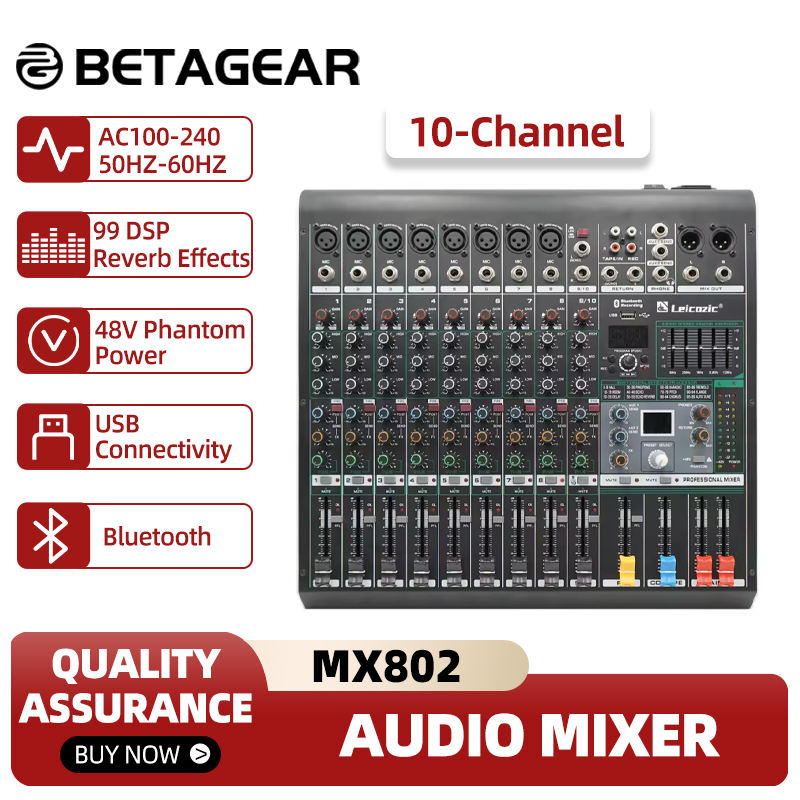 Leicozic ミキシングコンソール MX802 10 チ - Audio Music Equalizer のレビューと価格