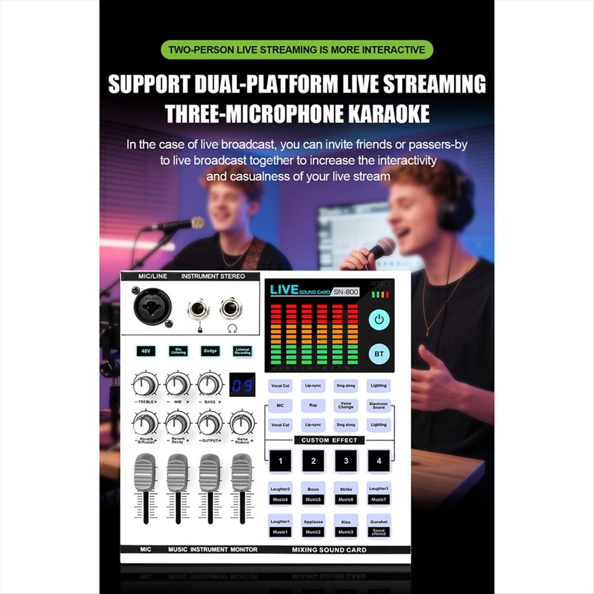 DT77 SN800 ライブサウンドカードボイスチェンジャー - Audio Music Voice Changer のレビューと価格